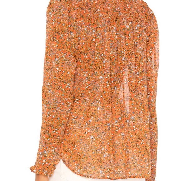 Sold out sold.       Free People LELA blouse in CORAL COMBO - Picture 5 of 12